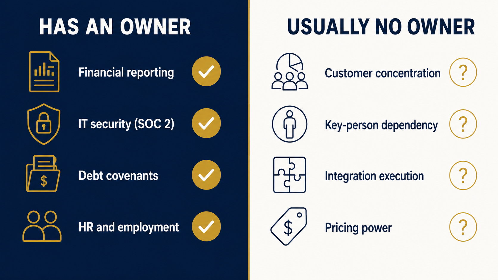 Compliance and financial risks have clear owners while operating risks usually do not